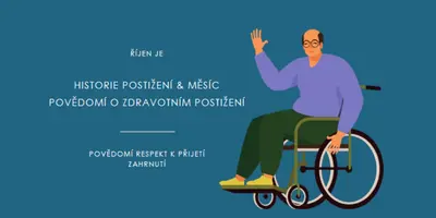 Historie postižení & měsíc povědomí blue modern-color-block
