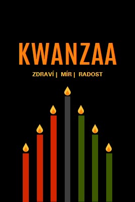 Kwanzaa přání black modern-color-block