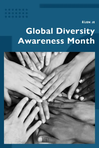 Global Diversity Awareness Month blue modern-geometric-&-linear