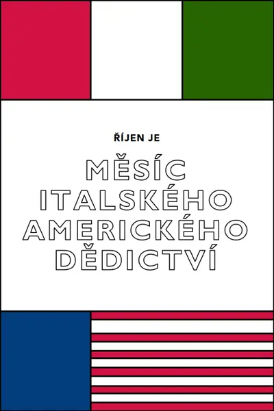 Měsíc italského amerického dědictví white vintage-retro