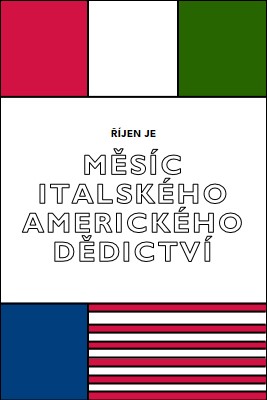 Měsíc italského amerického dědictví white vintage-retro