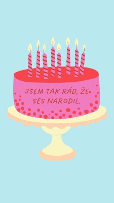 Jsem rád, že ses narodil. pink cute,3d,minimal