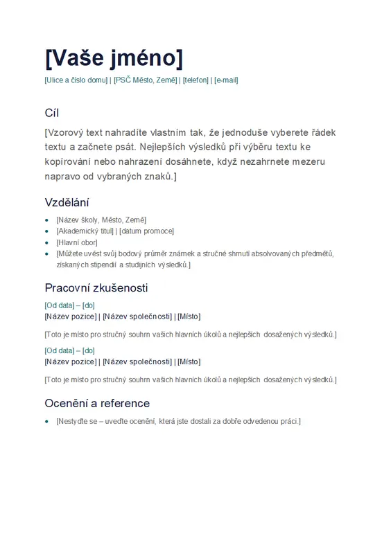 Jednoduchý životopis