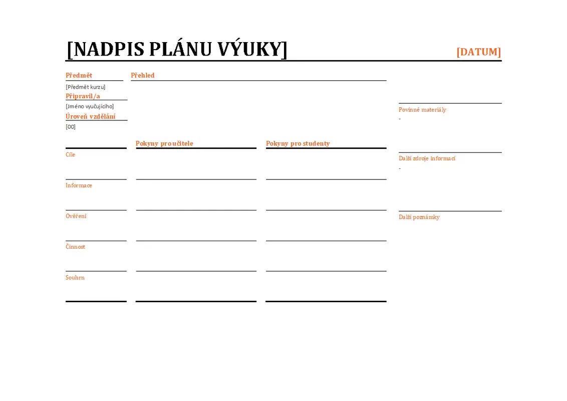 Denní plánování výuky