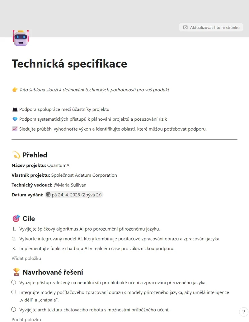 Technická specifikace