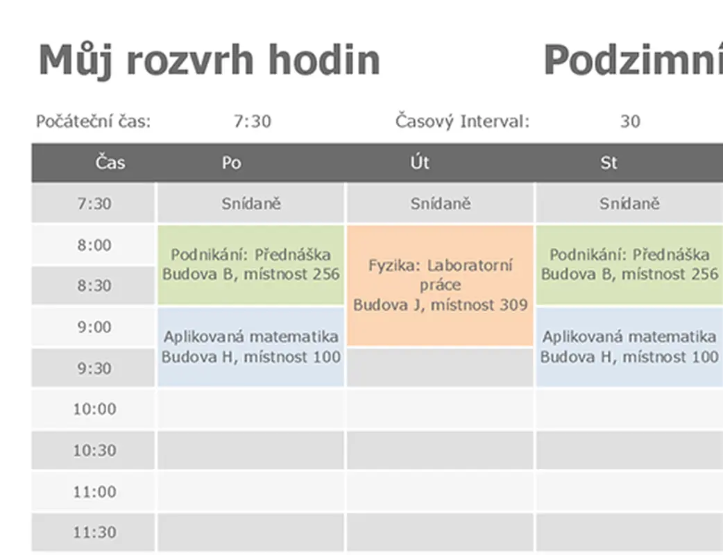 Rozvrh hodin modern geometric
