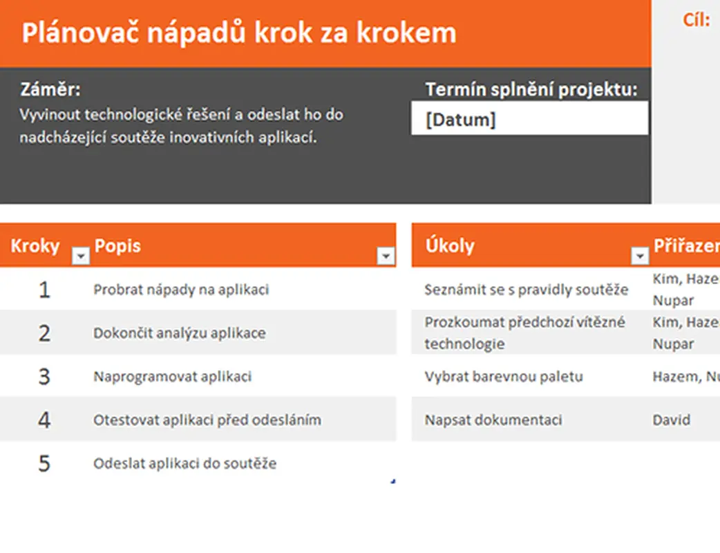 Plánovač nápadů modern simple