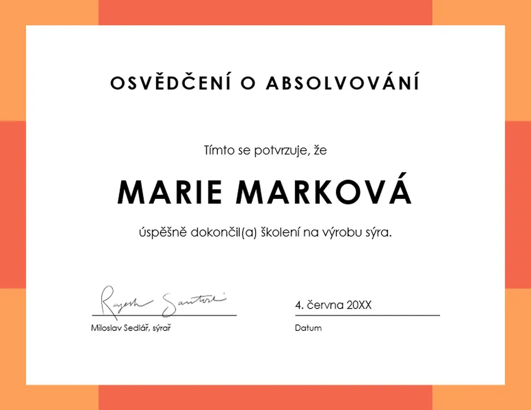 Diplom s barevnou stuhou