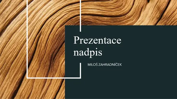 Prezentace se vzorem tmavého dřeva modern-simple