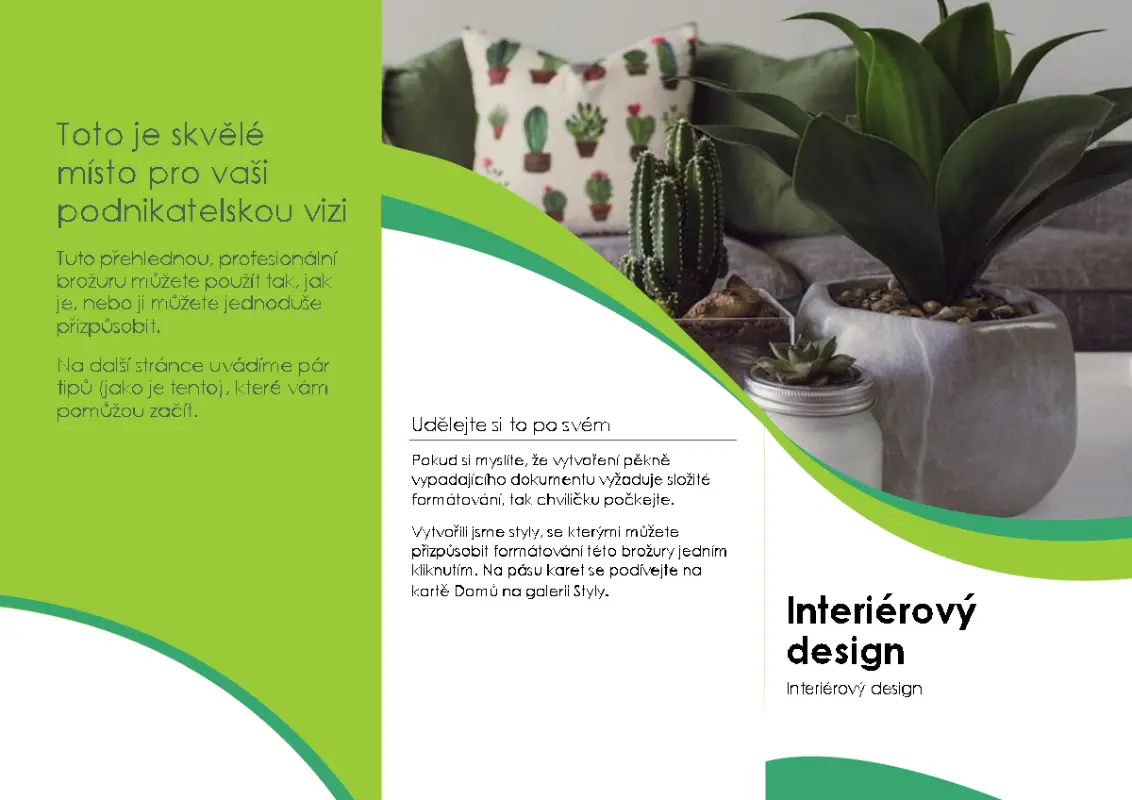 Brožura – interiérový design green modern-color-block