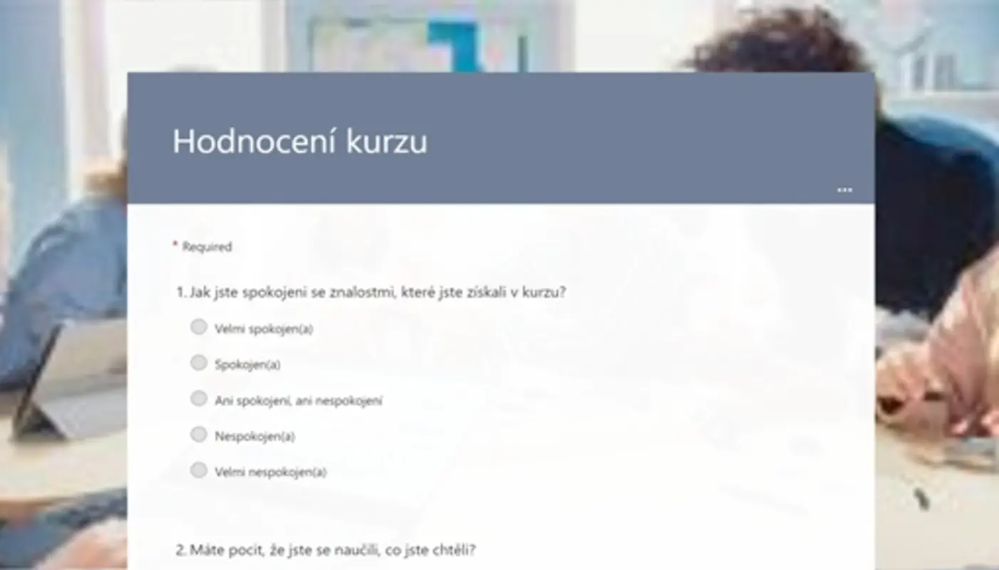 Hodnocení kurzu blue modern simple