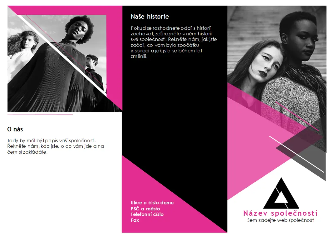 Módní brožura pink modern-geometric
