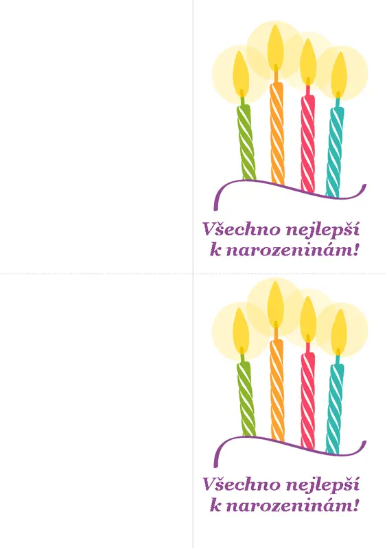 Blahopřání k narozeninám (2 na stránku)  modern-simple