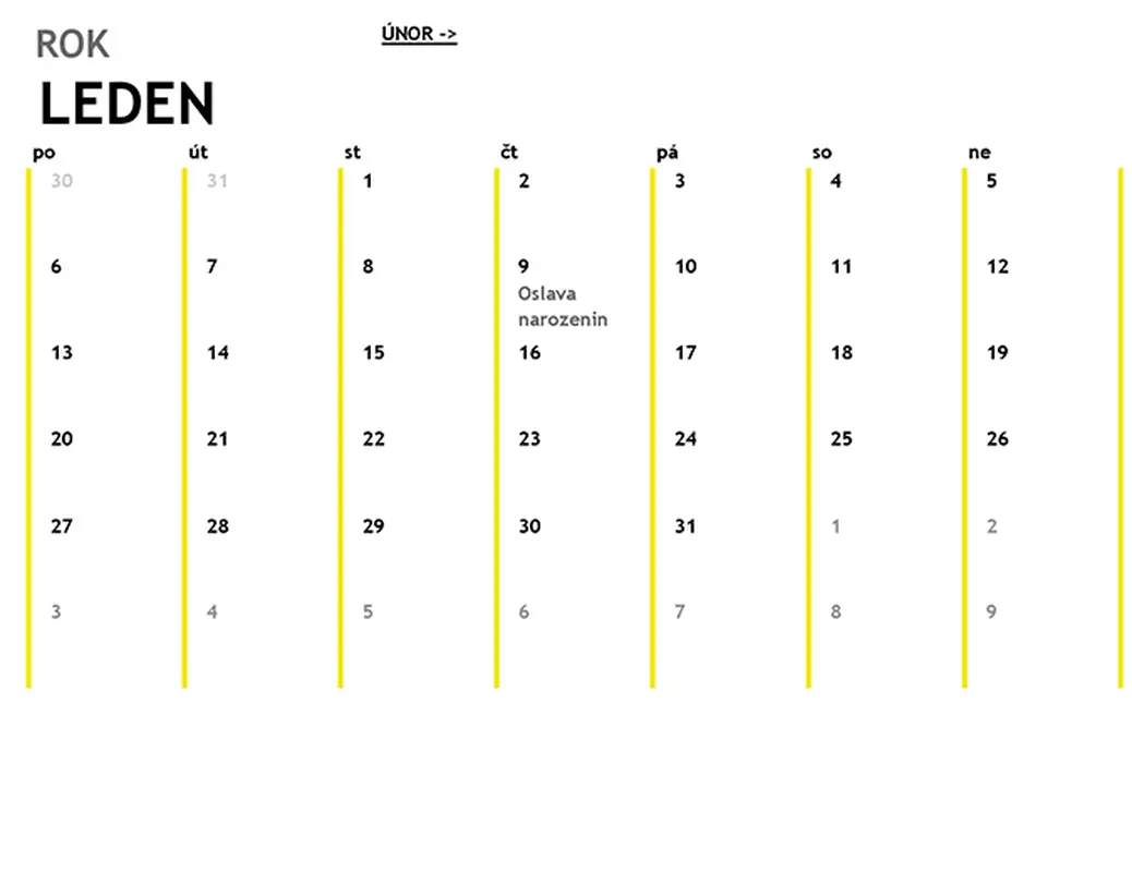 12měsíční kalendář modern-simple