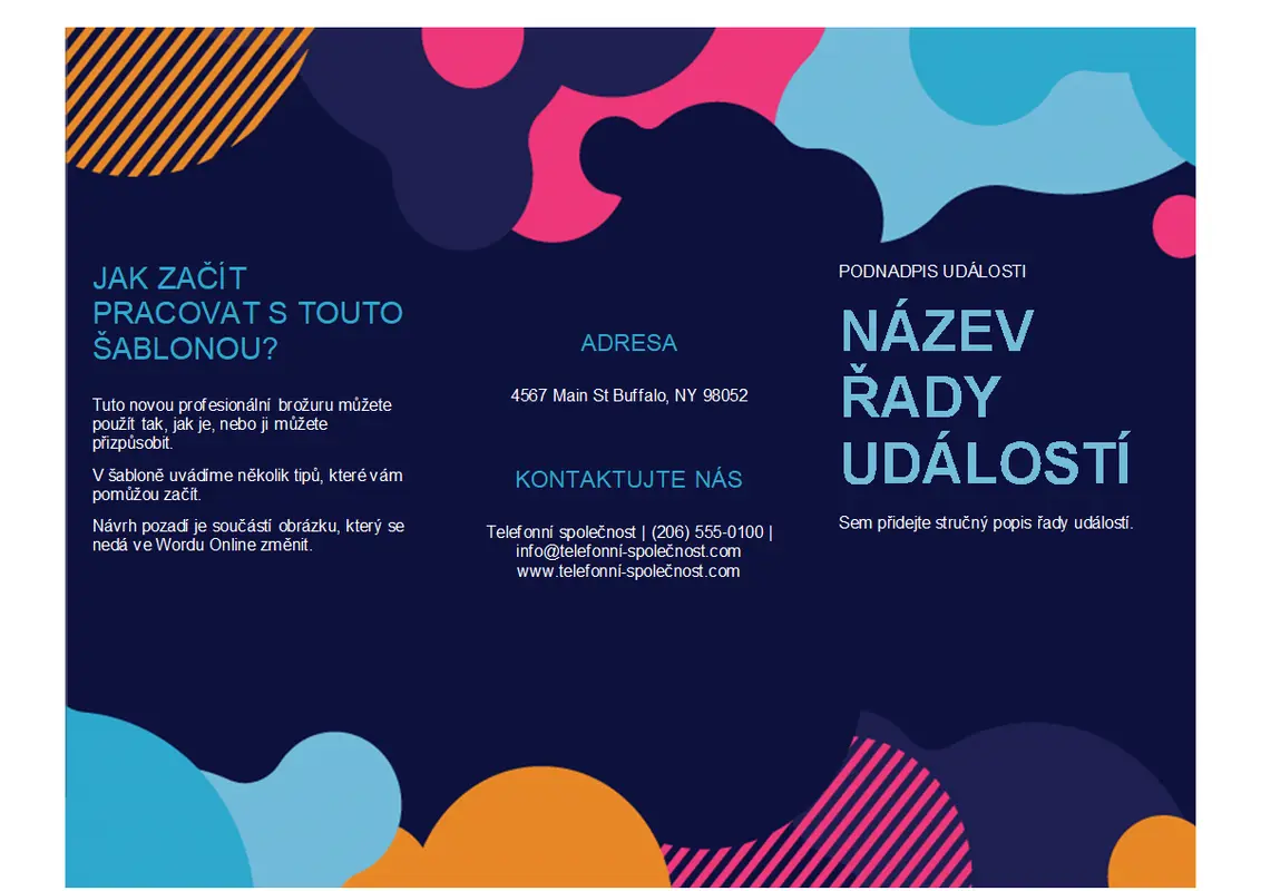 Brožura události s živými tvary  modern-color-block