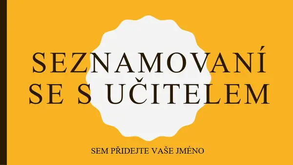 Seznámení s učitelem modern color block