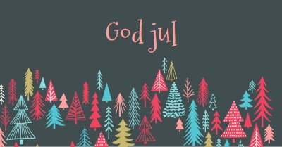 God jul green whimsical-line