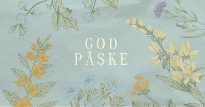 Påske ønsker blue vintage-botanical