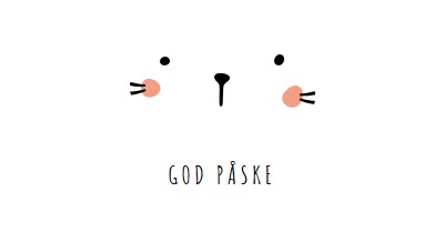 Glad påske, hare white whimsical-line