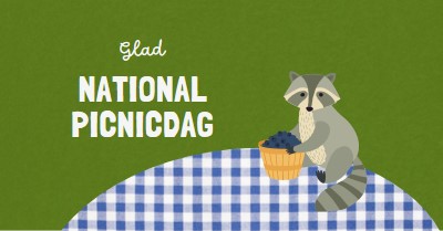 Happy National Picnic Day green whimsical-color-block