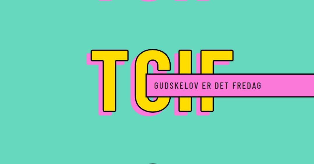 Gudskelov er det fredag yellow modern-bold