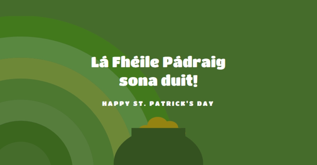 Happy St. Patrick's Day green vintage-retro