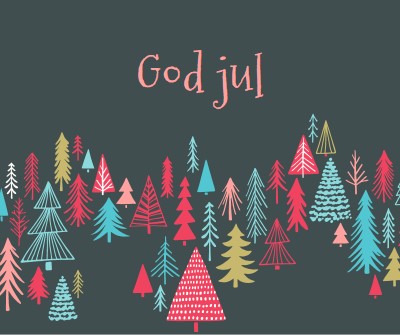 God jul green whimsical-line