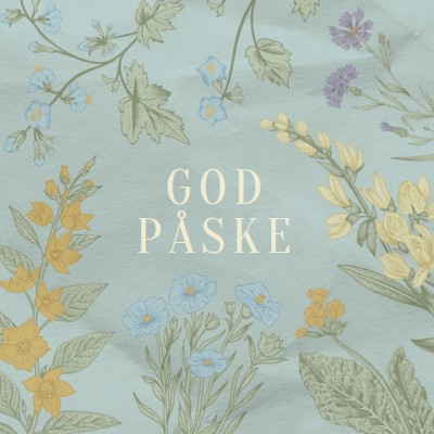 Påske ønsker blue vintage-botanical