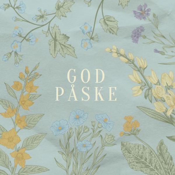 Påske ønsker blue vintage-botanical