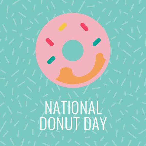 Yum det er National Donut Day blue modern-simple