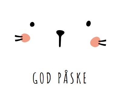 Glad påske, hare white whimsical-line