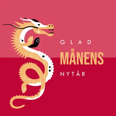 Dragens år red modern-bold