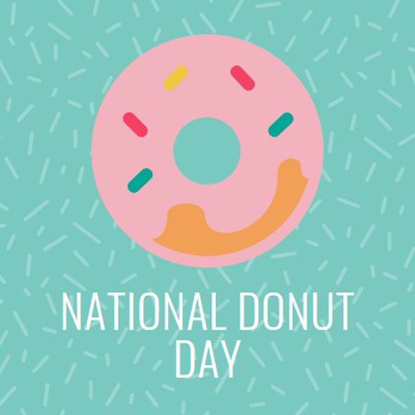 Yum det er National Donut Day blue modern-simple