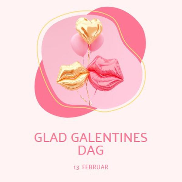 Glad Valentinsdag, gal white organic-simple