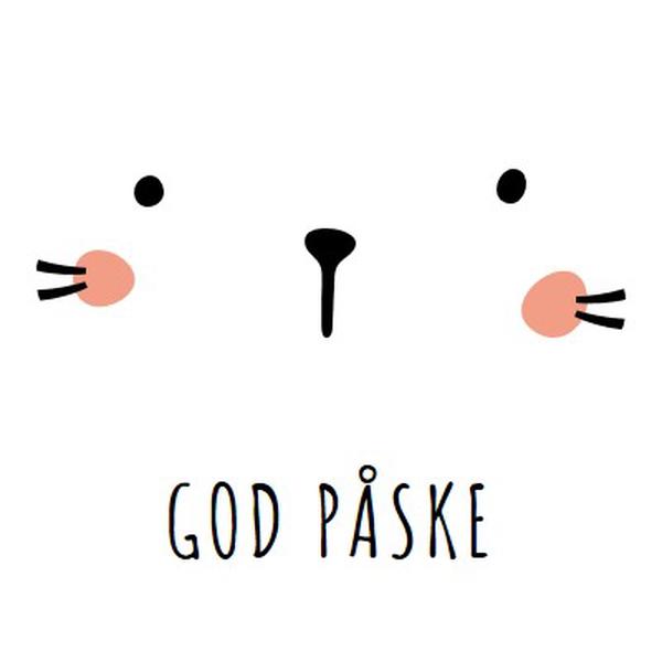 Glad påske, hare white whimsical-line