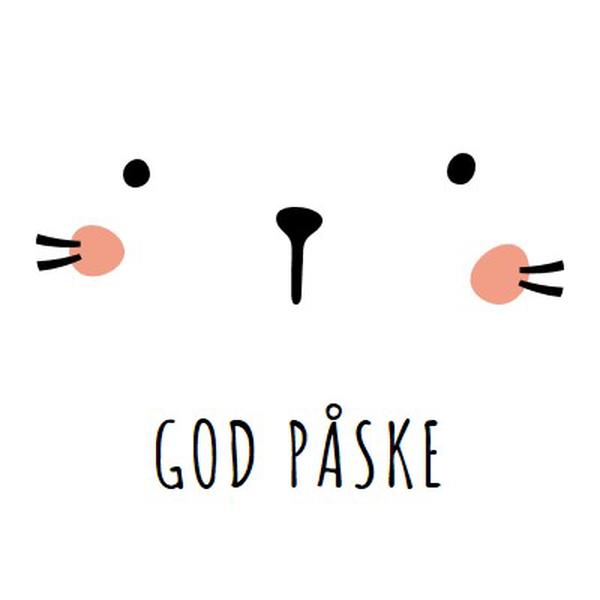 Glad påske, hare white whimsical-line