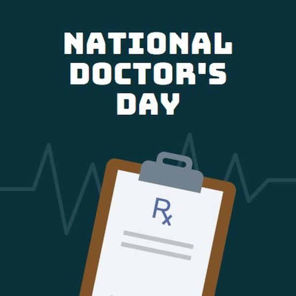 I dag er National Doctor's Day blue modern-simple