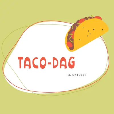 Taco af byen green whimsical-line
