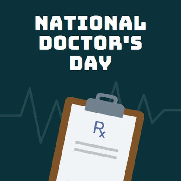 I dag er National Doctor's Day blue modern-simple