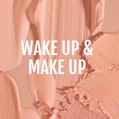 Wake up & make up pink modern-simple