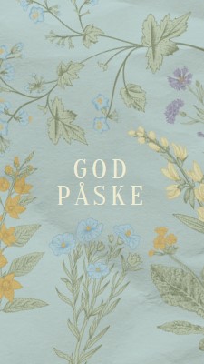 Påske ønsker blue vintage-botanical