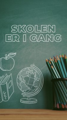 Skolen er i gang green modern-simple