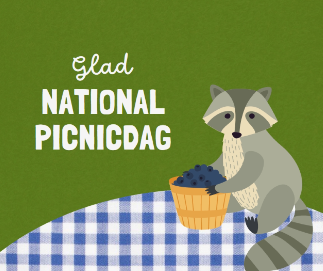 Happy National Picnic Day green whimsical-color-block