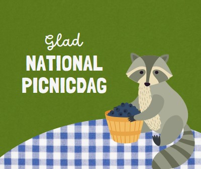 Happy National Picnic Day green whimsical-color-block