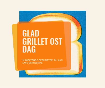 Glad grillet ost dag orange modern-bold