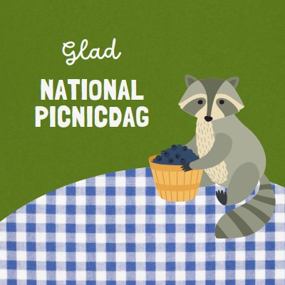 Happy National Picnic Day green whimsical-color-block