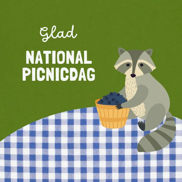 Happy National Picnic Day green whimsical-color-block