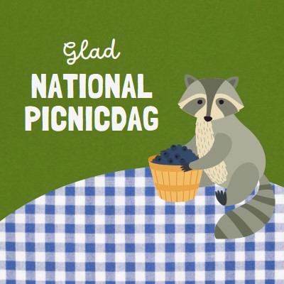 Happy National Picnic Day green whimsical-color-block