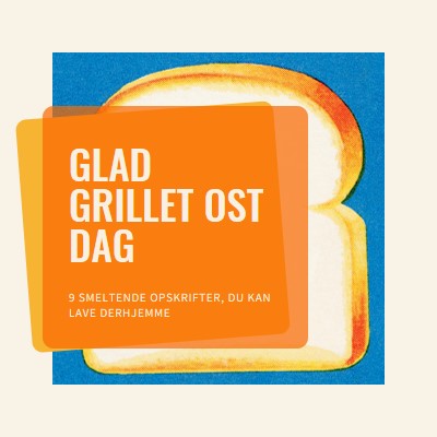 Glad grillet ost dag orange modern-bold