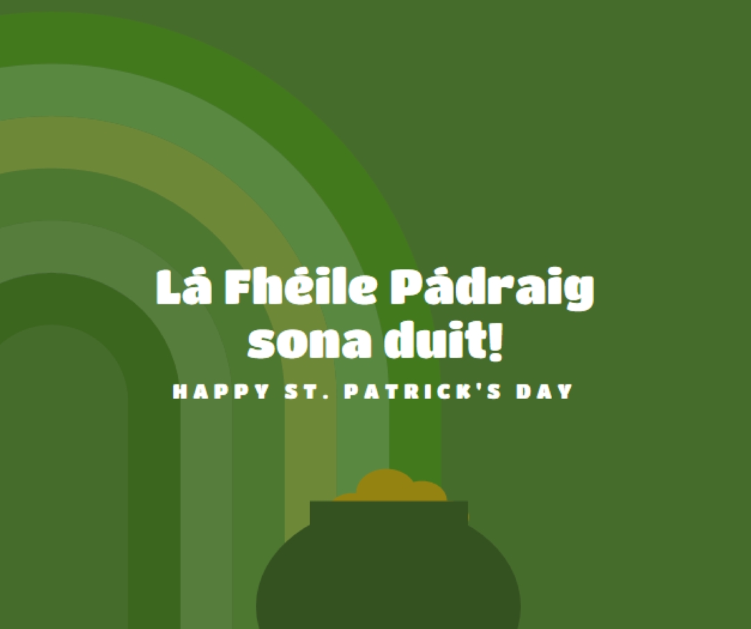 Happy St. Patrick's Day green vintage-retro